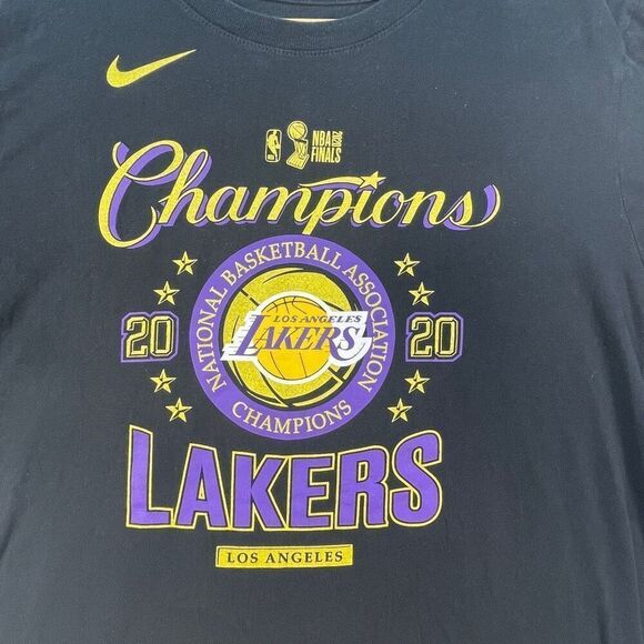 Nike Black Official NBA Los Angeles Lakers 2020 Finals Champions T-Shirt Large - Picture 2 of 6